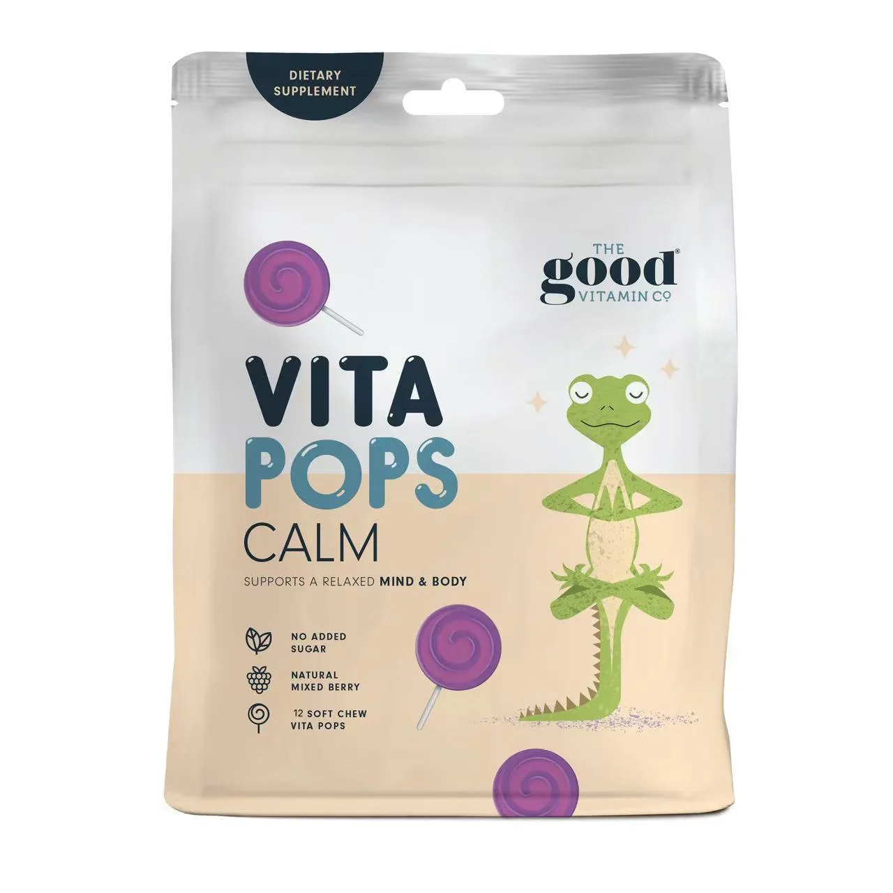 【买三送红印儿童牙膏】【因自然因素融化不理赔】The Good Vitamin CO 儿童睡眠舒缓棒棒糖 12只装 混合浆果味 保质期2028.07